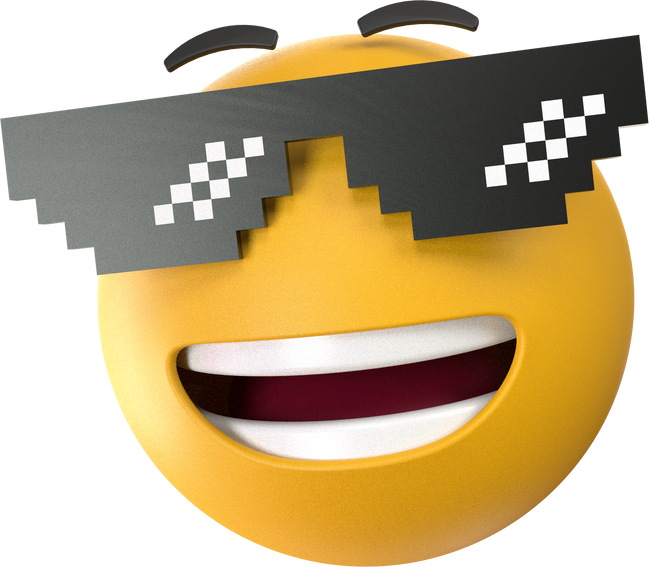 3D Color Icon Pixelated Eyeglasses Emoji